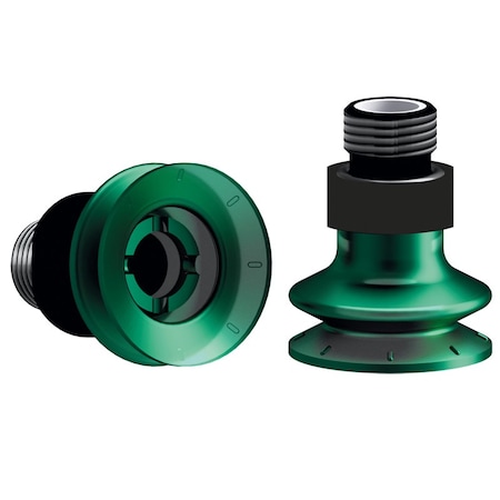 Fipa Bellows vacuum cup diam. 21 mm, Monoflex  green 50 Degrees, fitting G1/8-male 22.021.255.22